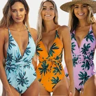 Женский слитный купальник с мягкими чашечками и принтом, купальник с Полной Спиной, 2021