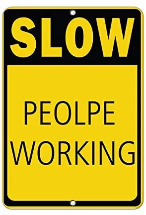 Crysss медленно работающий знак опасности для мужчин на рабочем столе 12X8 дюймов