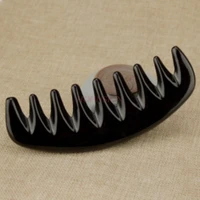tooth comb back meridian massage combs natural black buffalo horn hairbrush big tooth width round toothed scraping shaving belly