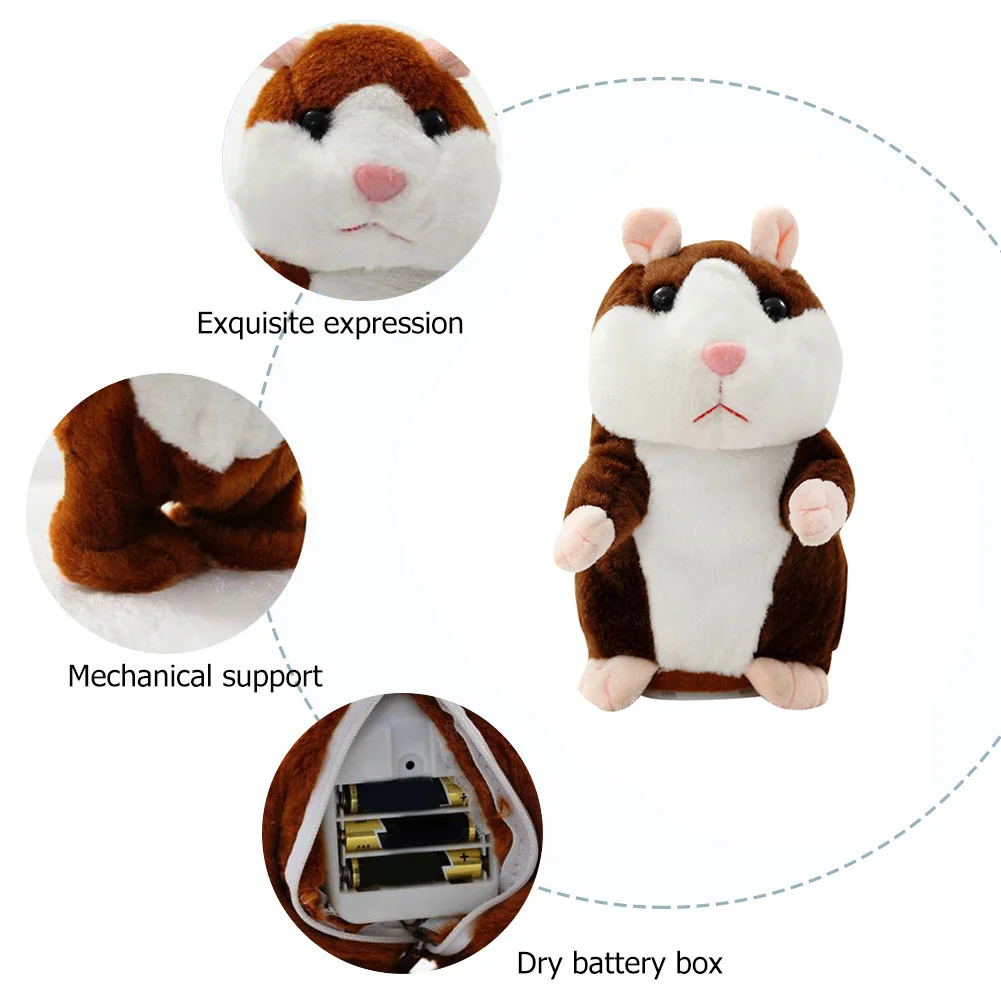 

Speak Talking Sound Cute Cartoon Animal Toys Children Cartoon Santa Hamster Mouse Electric Speak Doll Child Plush