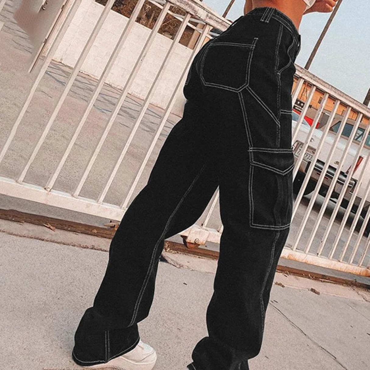 

Autumn Fashion Women's Jeans Y2K High Waist Pocket Denim Streetwear Boyfriends Baggy Jeans Classic Trousers Mom Cargo Pants