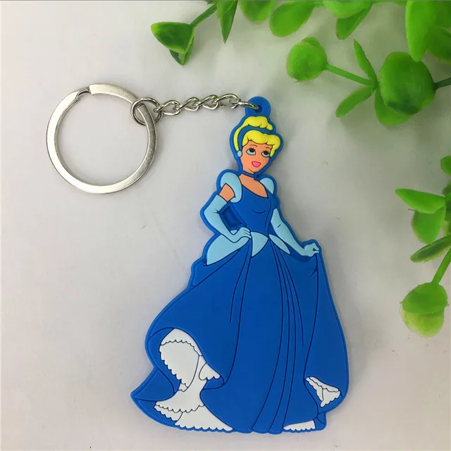 Дисней Принцесса брелок мультфильм подвеска в виде русалки сумка аксессуары ПВХ Двусторонняя кукла-подвеска Белоснежка - Цвет: Темный хаки