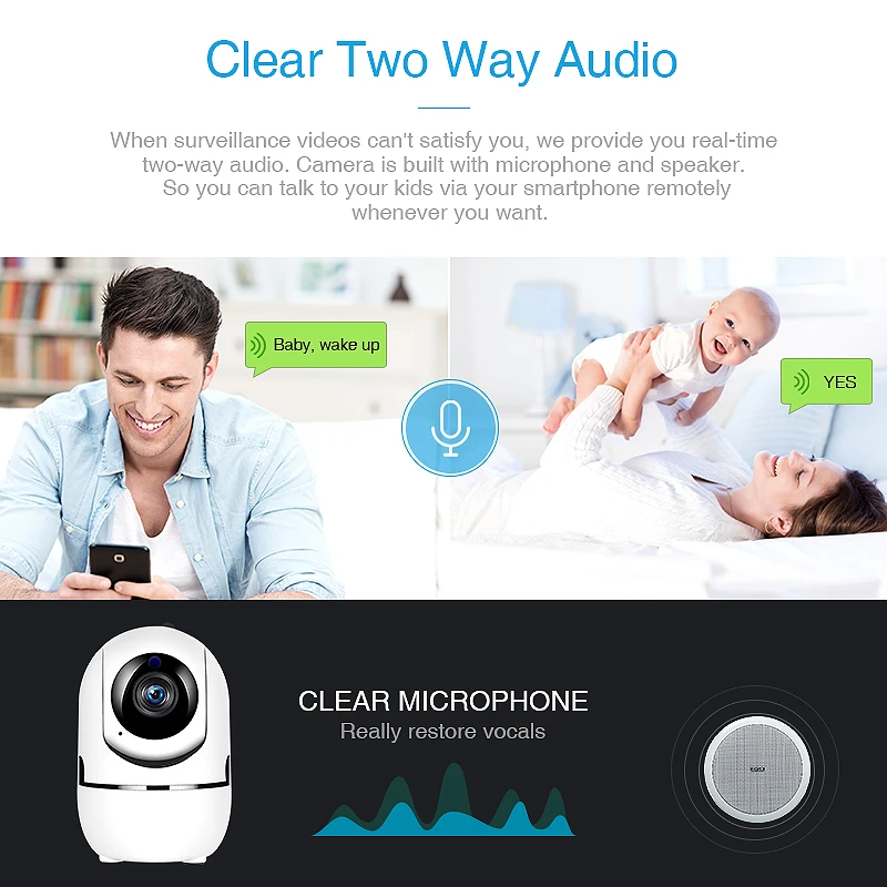 

High quality 1080P wireless IP camera intelligent network security cloud Wifi camera baby monitor