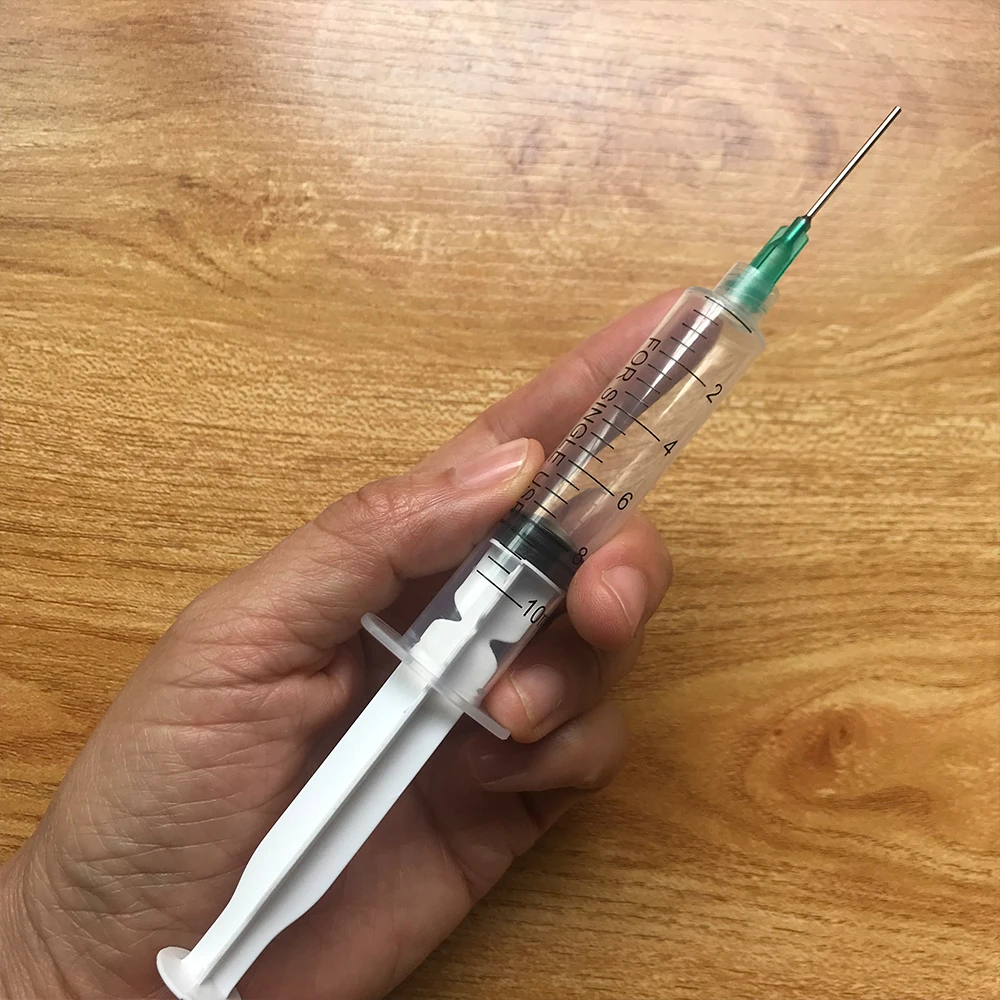 Шприц 10 мл с зажимом 2 шт. тупыми иглами и колпачками прозрачные шприцы для
