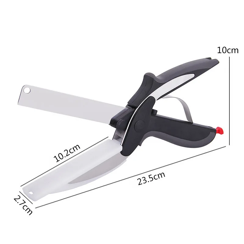 

Smart Multi-Function Stainless Steel Kitchen Scissors 2 in 1 Cutting Board Chopper Fruit Vegetable Multifunctional Cutter