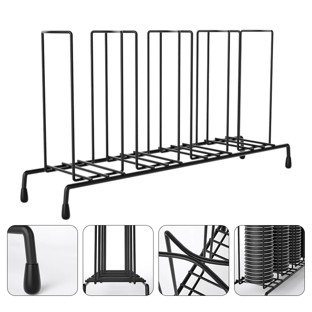 

1Pc Durable Cup Dispenser Organizer Bar Party Cup Rack Non-skid Divider Black