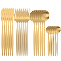24pcs gold matte cutlery set stainless steel dinnerware set knife fork spoon silverwaretableware set kitchen flatware tableware