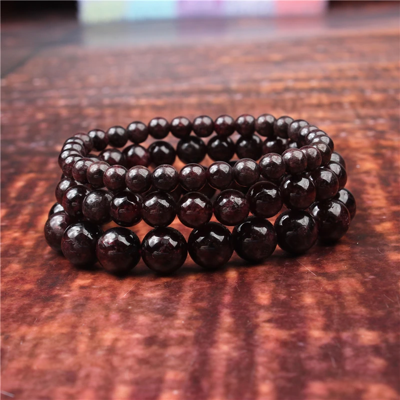 Очаровательный браслет гранат натуральный камень Йога бисерный круглые бусины