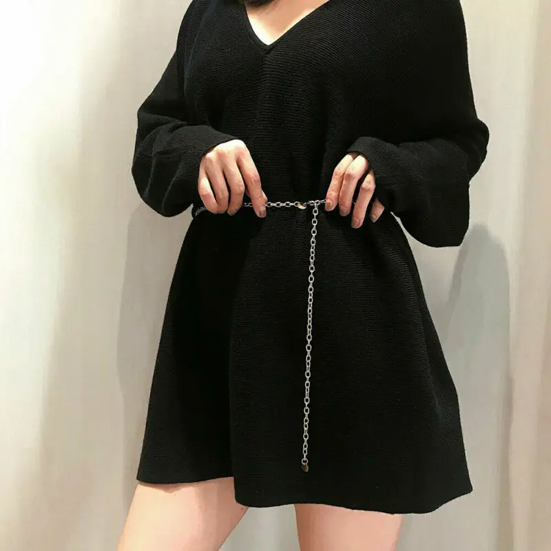 

Sexy Women Narrow Metal Skinny Overlong Chain Fashion Belt Hip Beach Waist Gold Waistband Dress Body Jewelry