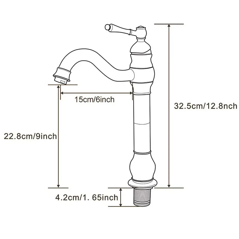 

XUNSHINI 360 Swivel Vessel Sink Faucet Antique Brass Bathroom Single Handle Lavatory Mixer Tap Tall Single Hole Deck Mount