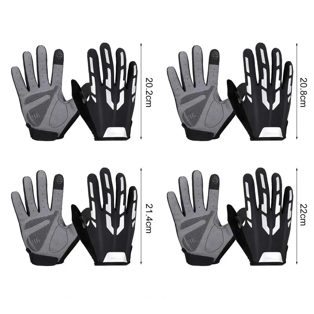 

1 Pair Reflective Cycling Gloves Sweat Absorbing Anti-slip Shockproof Climbing Sports Gloves Breathable Bicycle Mittens