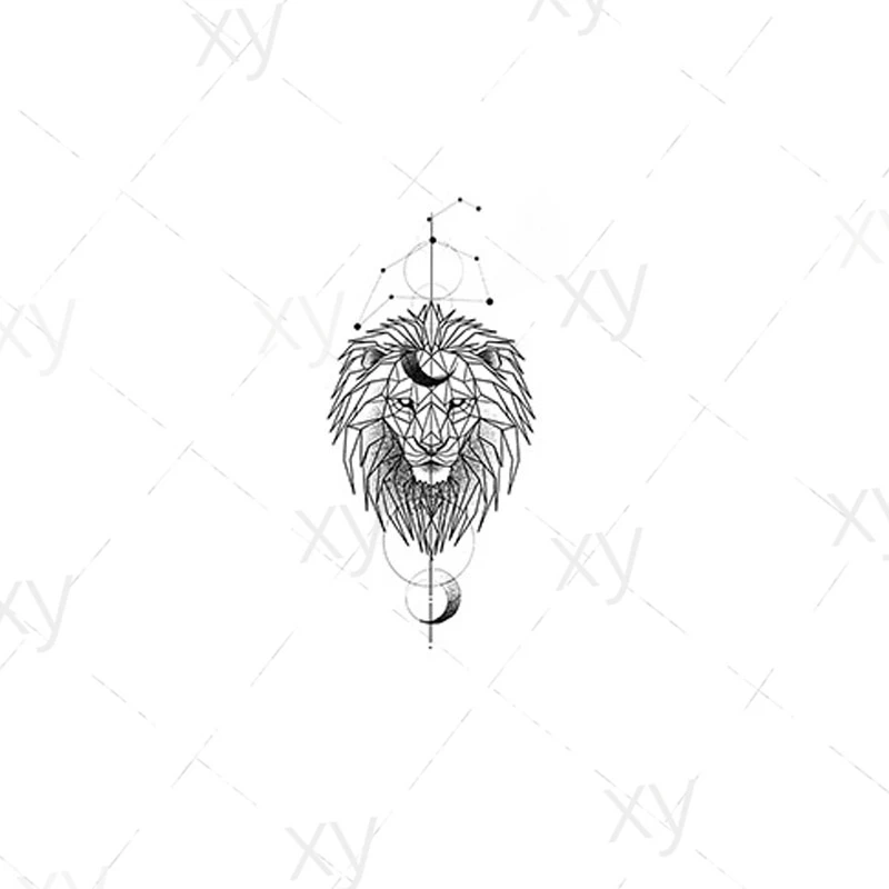 Водостойкая временная татуировка наклейка голова льва маска крест глаз боди-арт