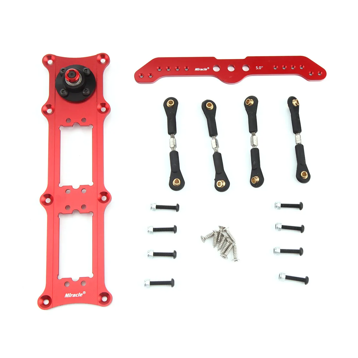 1Set Aluminum Alloy Servo Dual Rudders Mount/Rudder Tray Set with 5in Double Arm for RC Plane