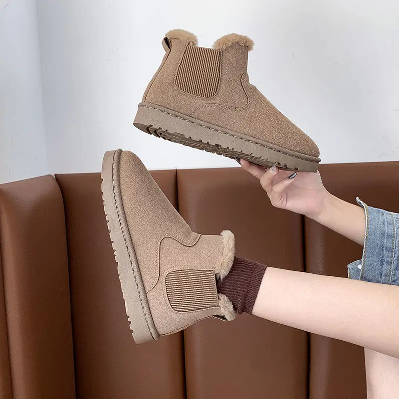 Botas De Mujer Women's Shoes 2021 Winter Chunky Shoes For Women Keep Warm Boots Winter Snow Ankle Boots Footwear Ladies