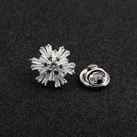snowflake collar pin blouse accessories micro inlaid zircon brooch for men and women suit buckle shirt thorn needle pin jewelry