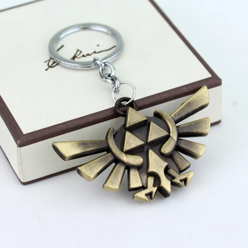 Аниме игра Легенда о Зельде ожерелье Triforce Посеребренная Подвеска в виде меча щит ожерелье Прямая поставка - Окраска металла: bronze
