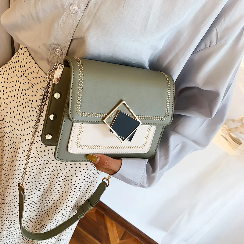 Новая женская маленькая сумка LADSOUL 2019 Женская текстурная через плечо с цепочкой