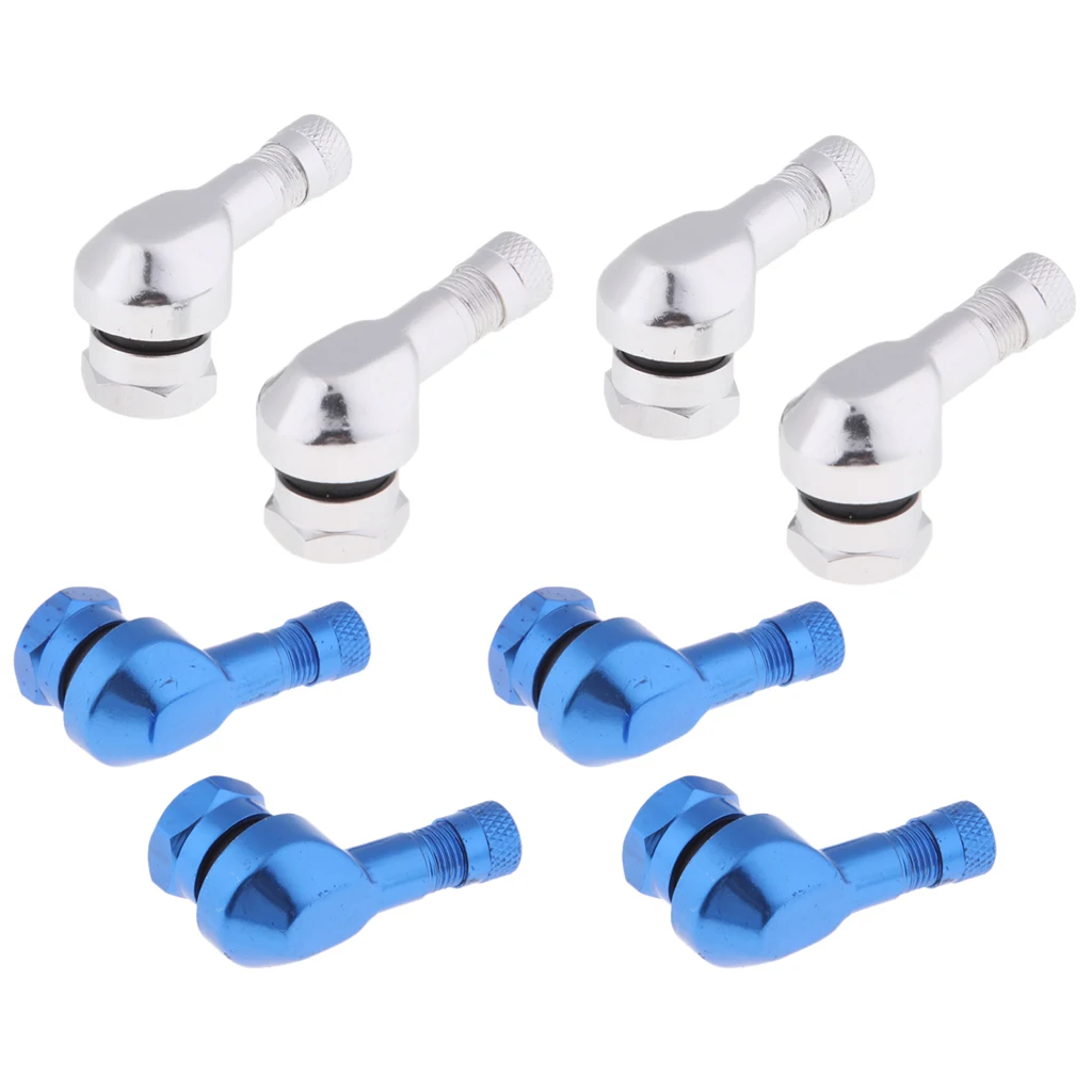 

8pcs Solid Motorcycle 90 Degree 11.3mm Wheel Tire Stem Tubeless Valve CNC Aluminum