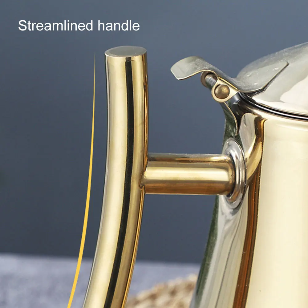 1L/1.5L золото чайник с ситом из нержавеющей стали воды Польская Мода Прочный кофе