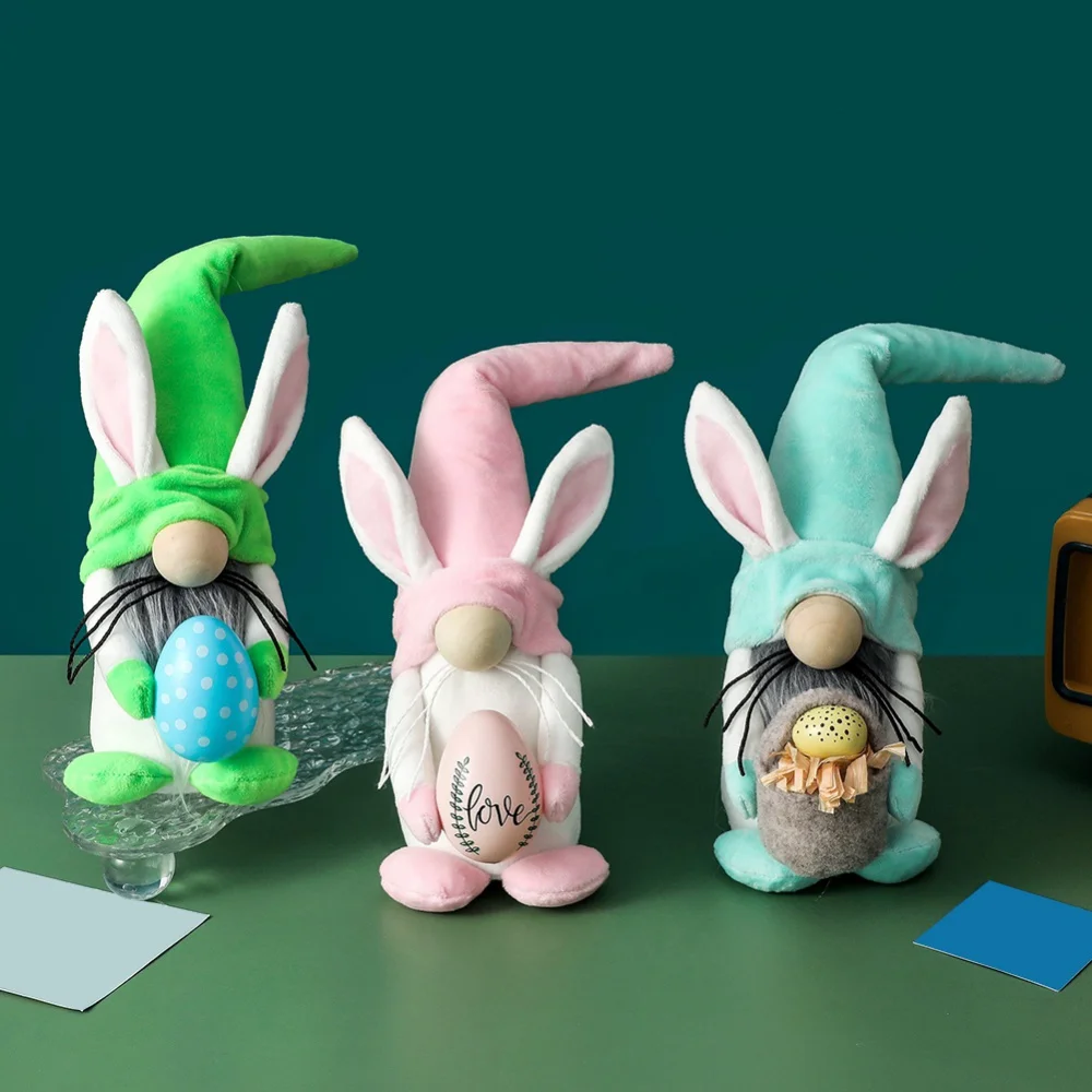 Пасхальный кролик гномная кукла Длиннохвостый без лица праздничное украшение
