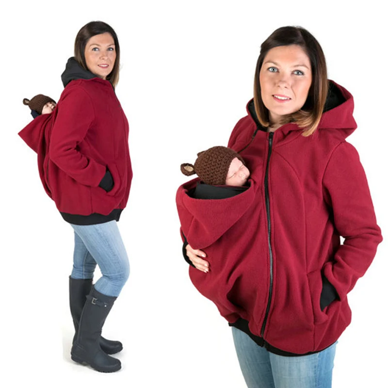

Толстовка с капюшоном для матери кенгуру, куртка, Одежда для беременных, утепленное пальто для беременных женщин, для родителей, для детей, З...