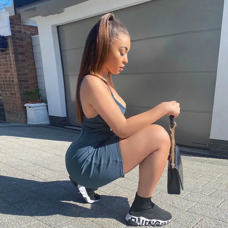 

Women Rompers Strap Bodycon Solid Workout Active Wear Palysuits Casual Skinny Sporty Summer Playsuit Simenual Knit Biker Shorts