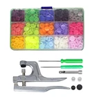 360 комплекты T5 Пластик кнопки с кнопками плоскогубцы; Набор инструментов и Органайзер контейнеры удобно в использовании кнопки DIY Семья швейные инструменты, нержавеющая сталь