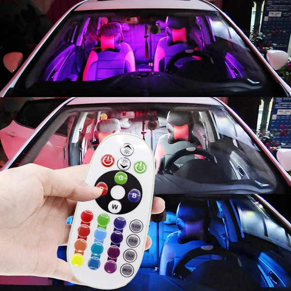 RGB 5050 15SMD Светодиодная панель для автомобиля интерьерные огни с дистанционным