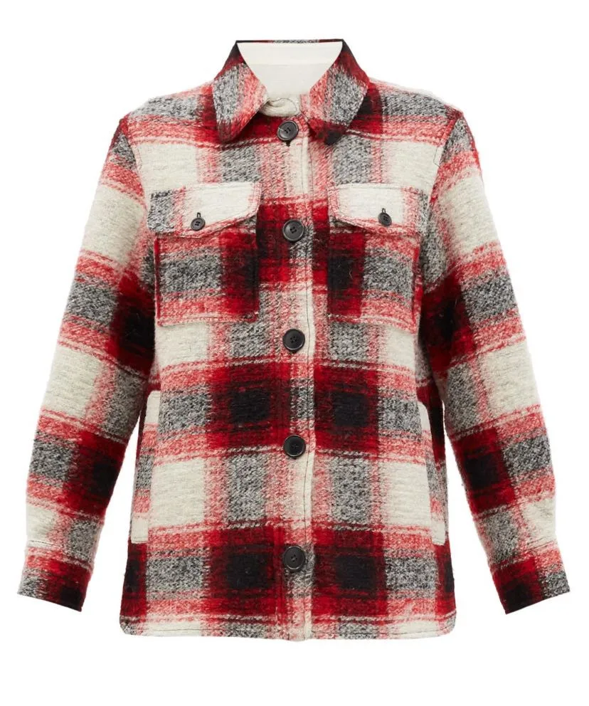 

Plaid Coat Women Wool Blend Turn-down Collar Single Breasted Autumn Winter New Jacket