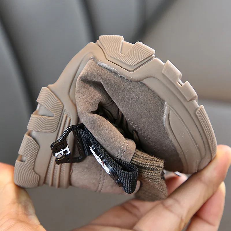 Детские ботинки для девочек 2020 Новые осенне зимние теплые мальчиков модные с