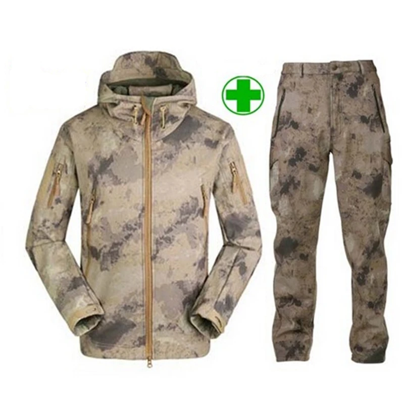 Тактический TAD gear, мягкая оболочка, камуфляжная уличная куртка, набор, Мужская армейская спортивная водонепроницаемая охотничья одежда, ACU, военная куртка+ штаны