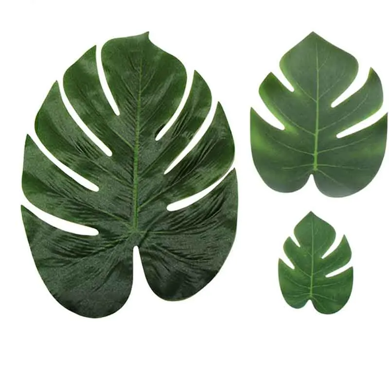 Искусственные Поддельные пальмовые листья монстеры зеленые растения свадебное