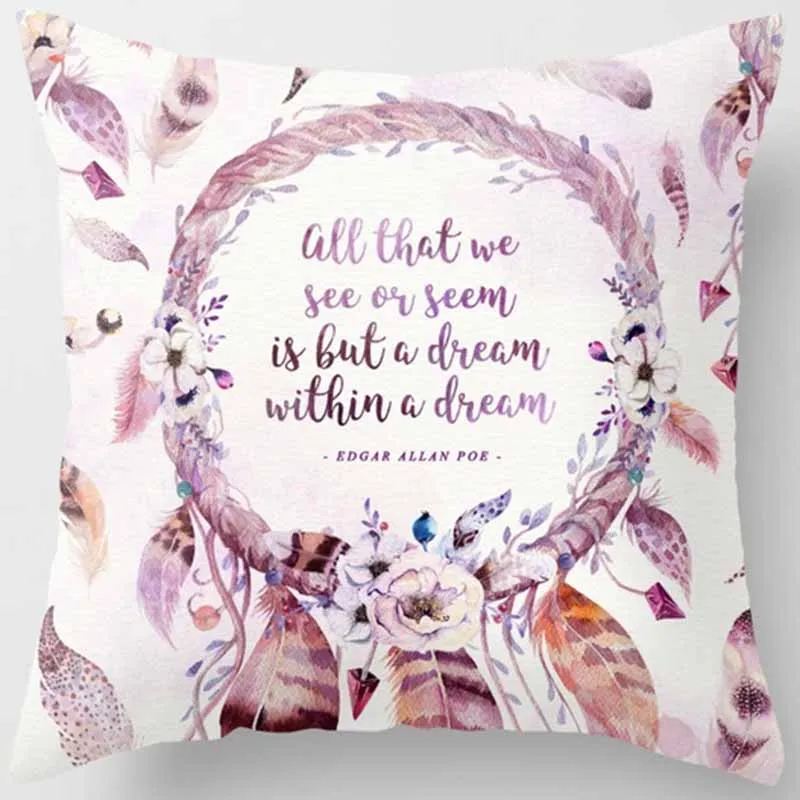 Горячая Распродажа красота перо Подушка Чехол в стиле бохо стиль квадратные
