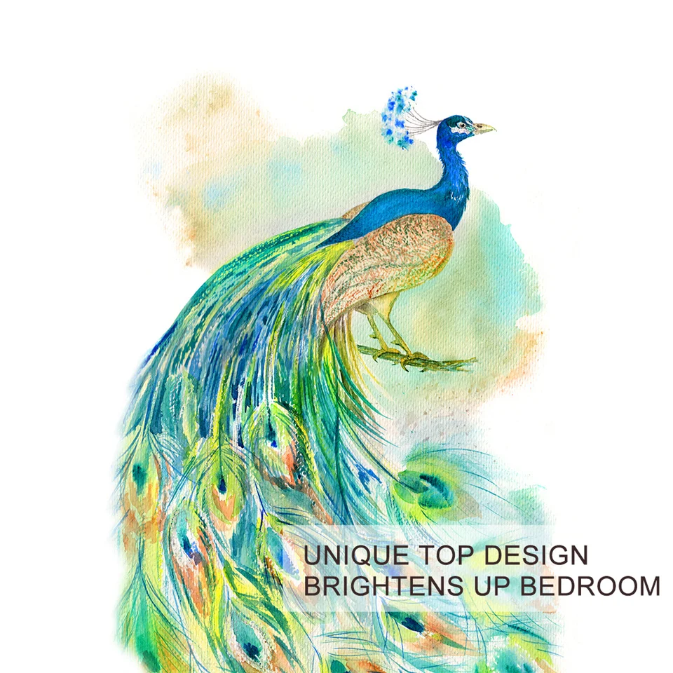 Комплект постельного белья с разноцветным павлином 3 предмета|Комплекты белья| |