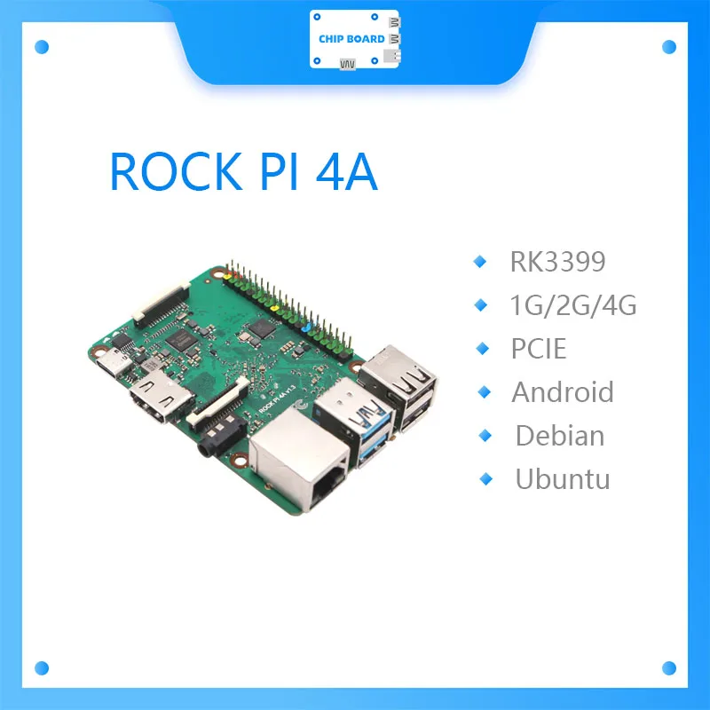 Плата Rockchip ROCK PI 4A V1.4 шестиядерная SBC/одиночный компьютер совместимая с