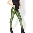 Женские пикантные Легинсы VIIANLES, Женские легинсы русалки, Лидер продаж, легинсы в виде рыбьей чешуи, черные молочные цифровые штаны, штаны с принтом