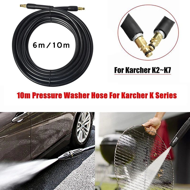 

High Pressure Cleaner Hose Pipe Tube For Karcher K2~K7 6m/10m+Butt Joint Working High Pressure Cleaning Hose
