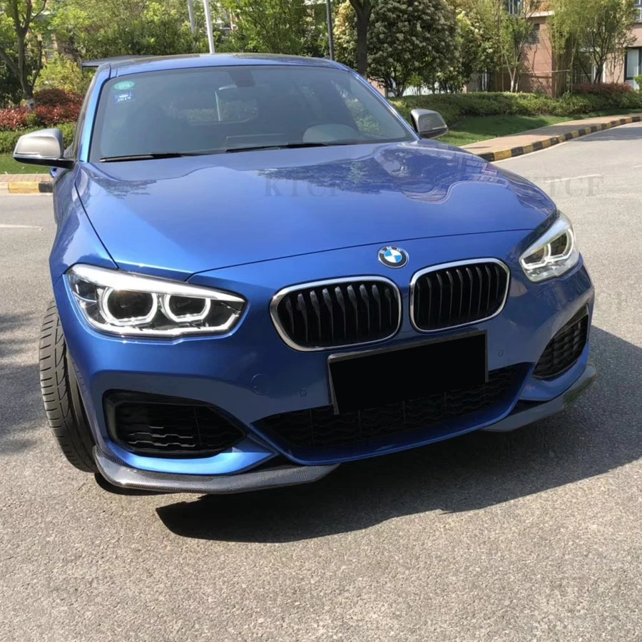 For BMW 1 Series F20 M Sport M135i M140i Hatchback 2016 - 2018 Front Lip Splitters Carbon Fiber Head Chin Trim Covers spoiler | Автомобили