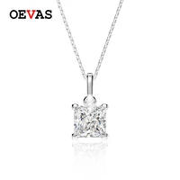 oevas 100 925 sterling silver 66mm high carbon diamond pendant necklace sparkling wedding party fine jewelry gifts wholesale