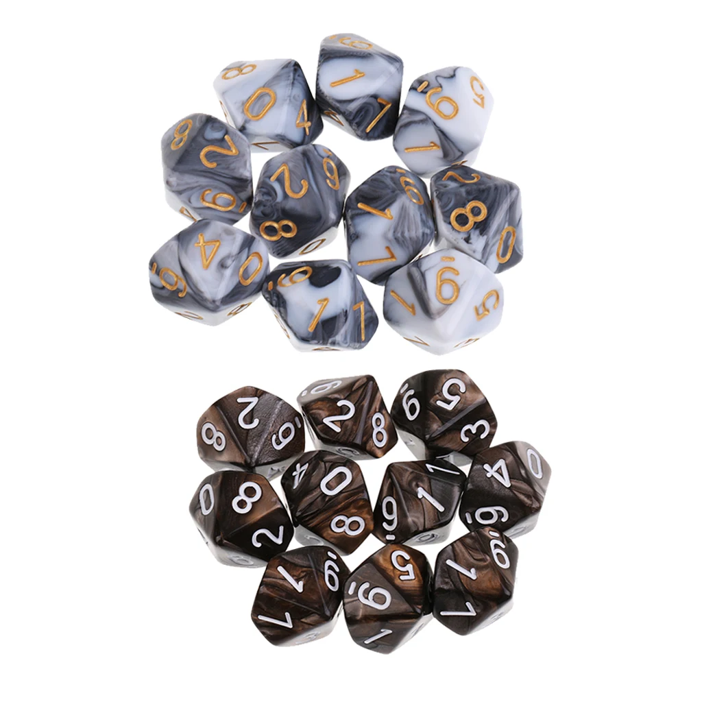 20 шт. 10-сторонние кости D10 многогранные для подземелий и драконов DND RPG MTG | Спорт