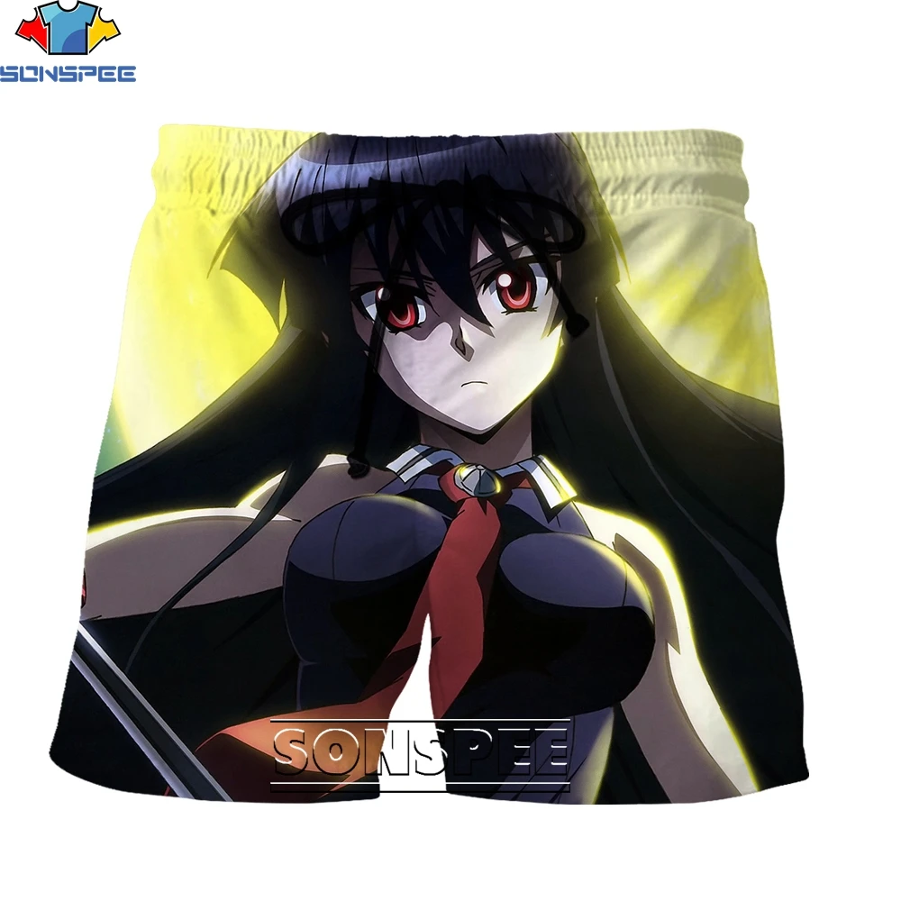 

SONSPEE Fashion Cartoon Anime Akame Ga Kill 3D Printing Men's Shorts Summer Creative Personality Casual Hip Hop Street Beach