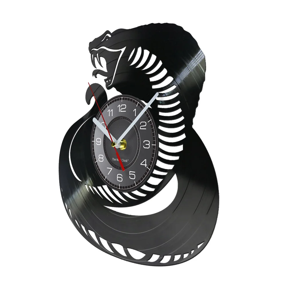 Настенные часы с виниловой пластиной и змеиным принтом дикой кобры настенные