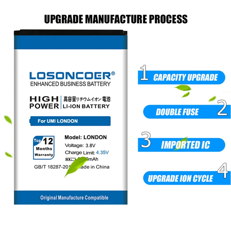 LOSONCOER LONDON 3300mAh Мобильный телефон аккумулятор большой емкости для UMI | Мобильные