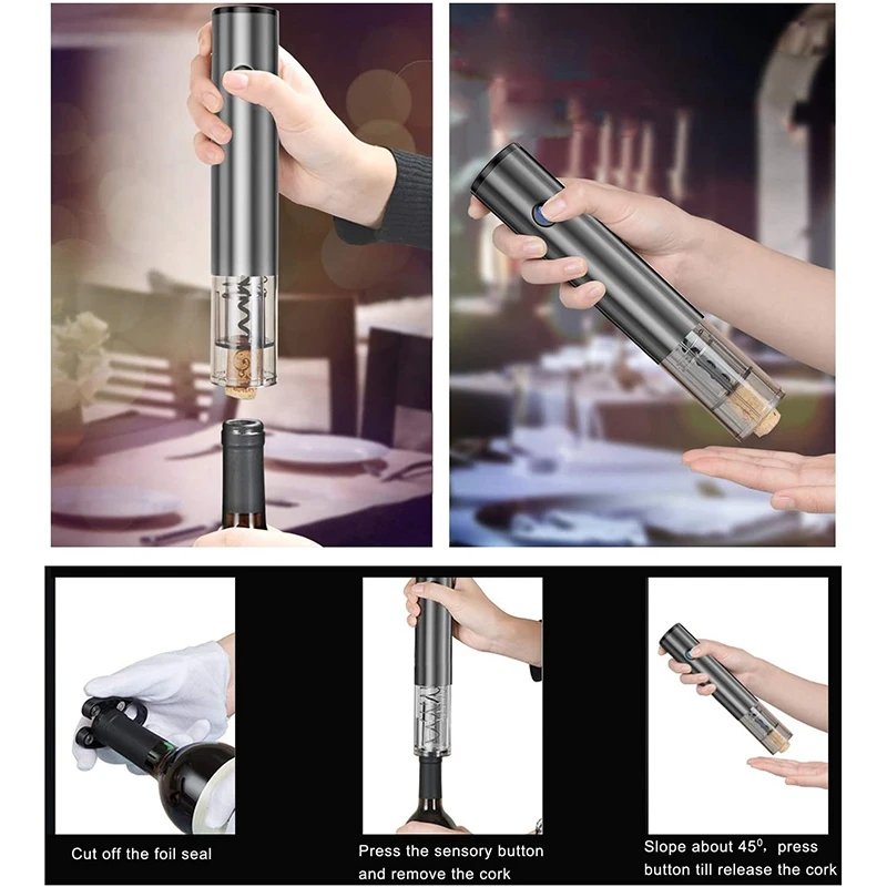 

Multifunction Electric Wine Opener, Automatic Electric Wine Bottle Corkscrew Opener for Home Kitchen Bar
