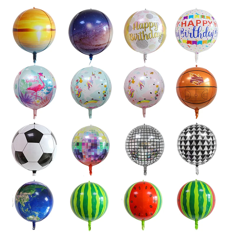 

22 Inch 4d Disco Helium Aluminum Foil Balloon Color Ball Birthday Wedding Bride Party Supplies Decorative Balloons 20pc/lot
