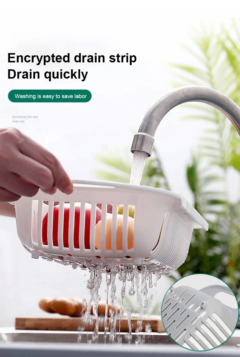 Кухонная выдвижная корзина для раковины полка многофункциональная кухни уборки