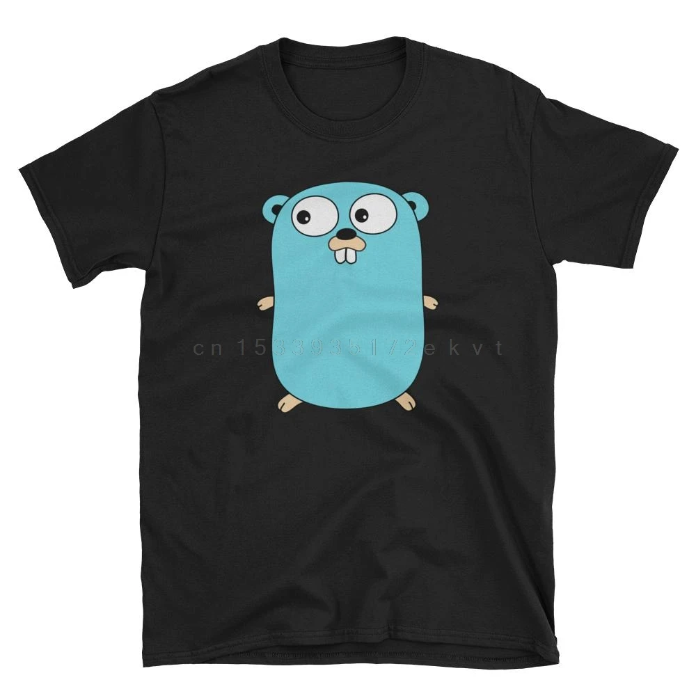 Футболка талисман Go Golang с голубым логотипом Gopher мультяшная футболка унисекс