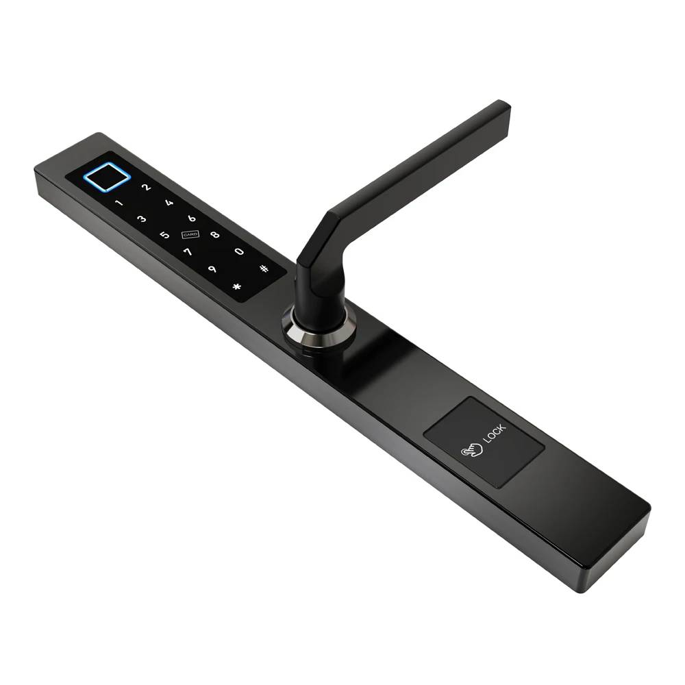 Умный дверной замок с Wi-Fi Bluetooth приложение электронный цифровой код RFID карты Алюминиевый раздвижной стеклянный крючок дверной замок