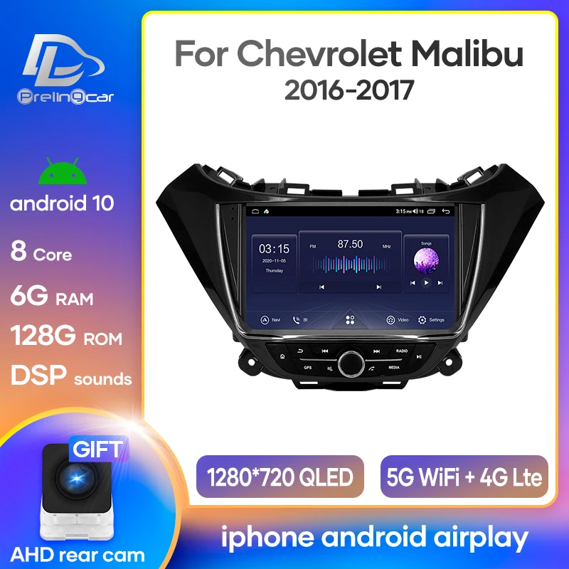 Система Prelingcar Android 10 0 автомобильный сенсорный экран IPS стерео для Chevrolet Malibu 2016 2017