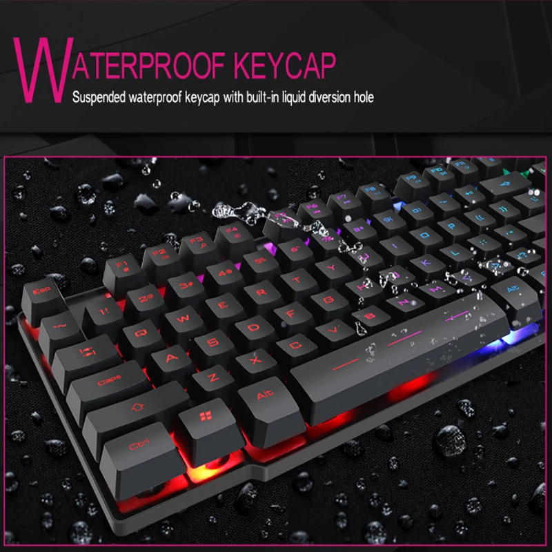 Teclado Klavye Gamer Ak-600 Pc игровая клавиатура Проводная Механическая светящаяся 104